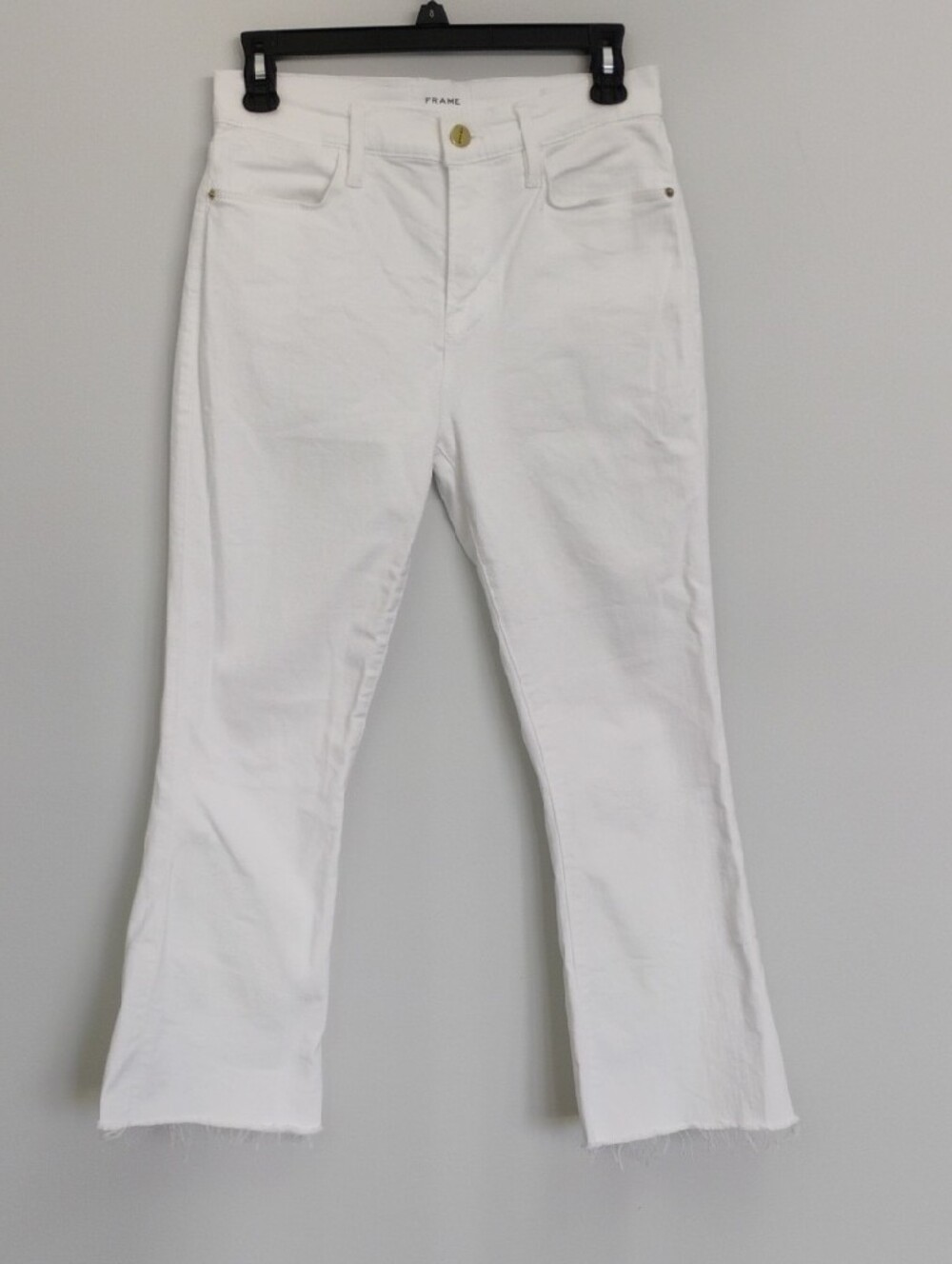 FRAME Le High Flare White Jeans Blanc Stretch High Rise Denim Style LHF790 28